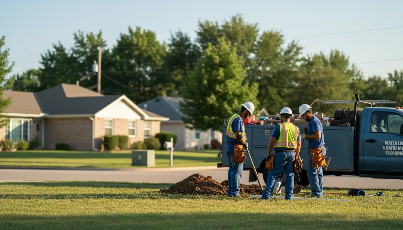 Residential water line and bathroom plumbing service in Imperial, MO